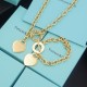 Please Return To Tiffany & Co New York 750 Heart Tag Toggle Bracelet Gold Silver Necklace Set