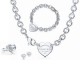 Women Fashion Tiffany Necklace Bracelet Ring Earring 4-in-1 Set Women Fashion Tiffany Necklace Bracelet Ring Earring 4-in-1 Set