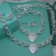 Women Fashion Tiffany Necklace Bracelet Ring Earring 4-in-1 Set Women Fashion Tiffany Necklace Bracelet Ring Earring 4-in-1 Set