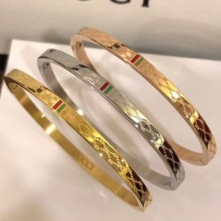 Gucci Luxury Red And Green Pattern Enamel Bracelet Bangle Kada For Women