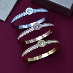 BVLGARI Women's Luxury Fashion Bangle Shiny Diamond Decoration Jewelry Rose Gold Color Bracelet
